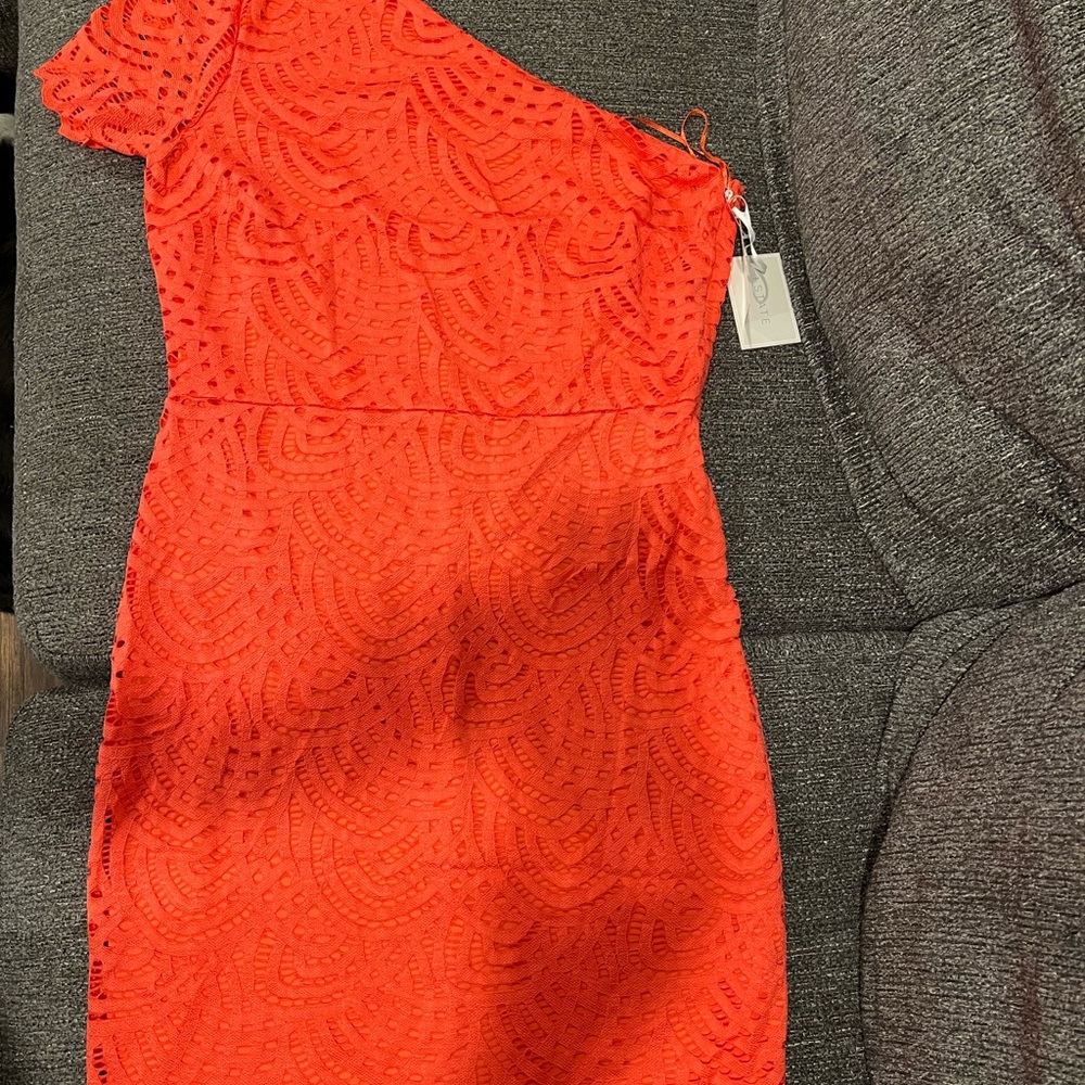 One shoulder body con dress